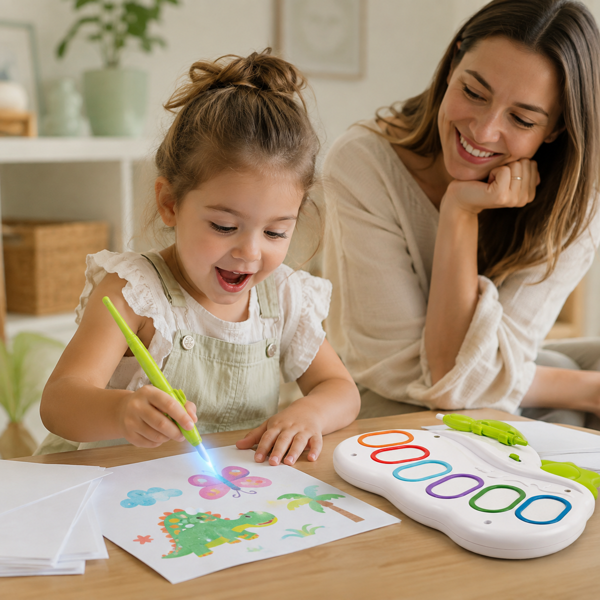 Kit de Peinture Magique Sans Taches – Pinceau Lumineux & Papier Spécial