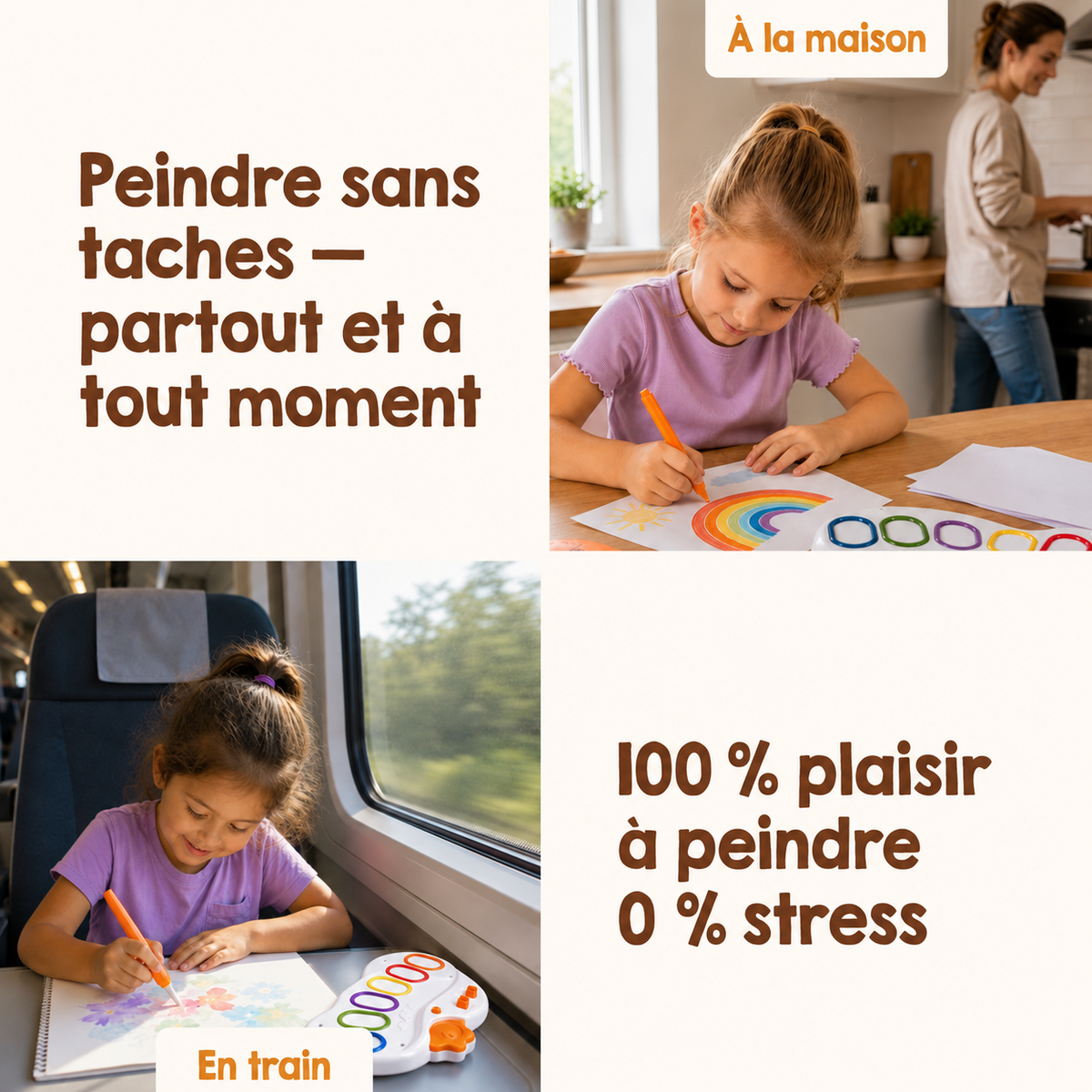 Kit de Peinture Magique Sans Taches – Pinceau Lumineux & Papier Spécial