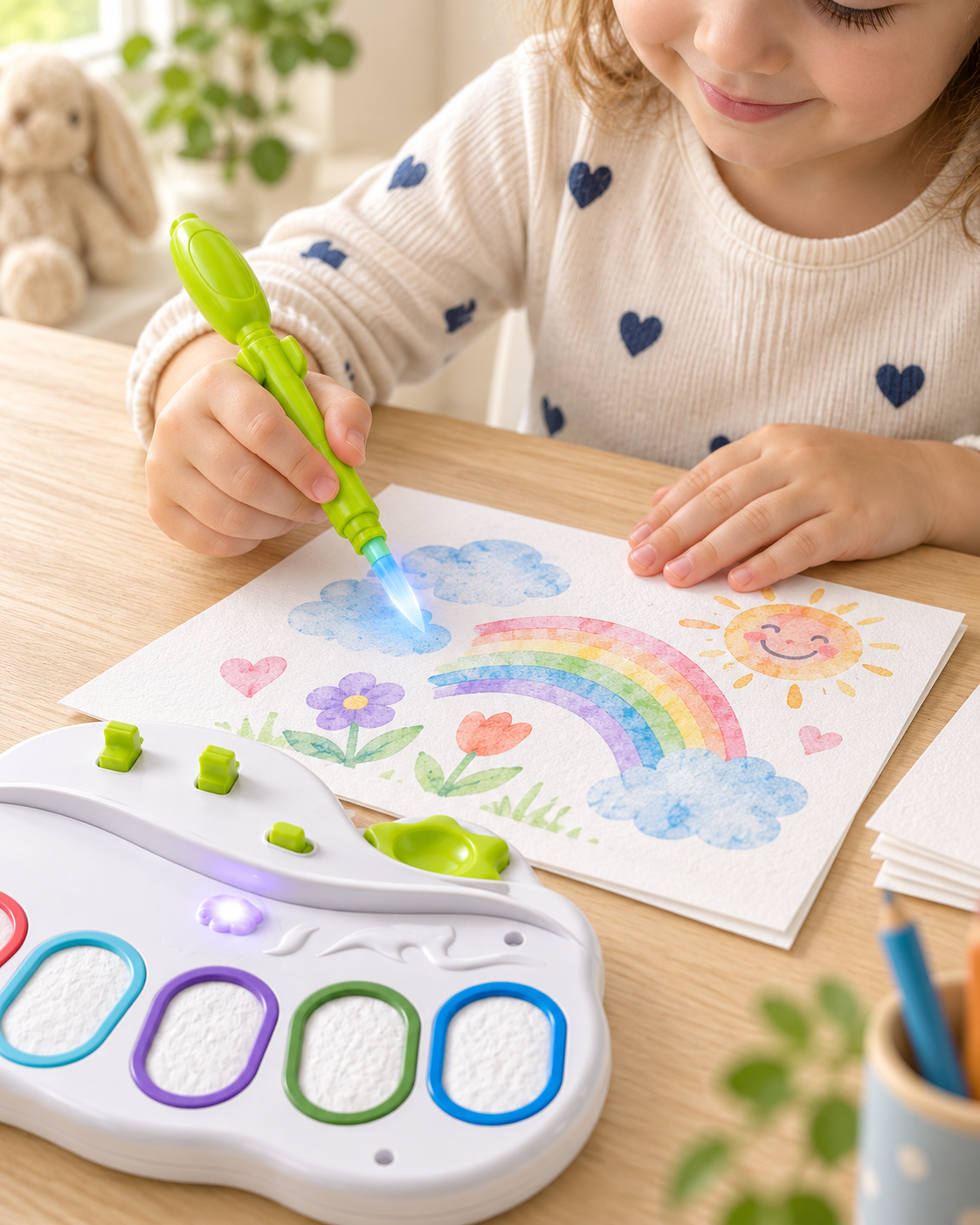 Kit de Peinture Magique Sans Taches – Pinceau Lumineux & Papier Spécial